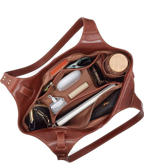 HOBO Atlas Tote Pecan Ridge Polished Leather