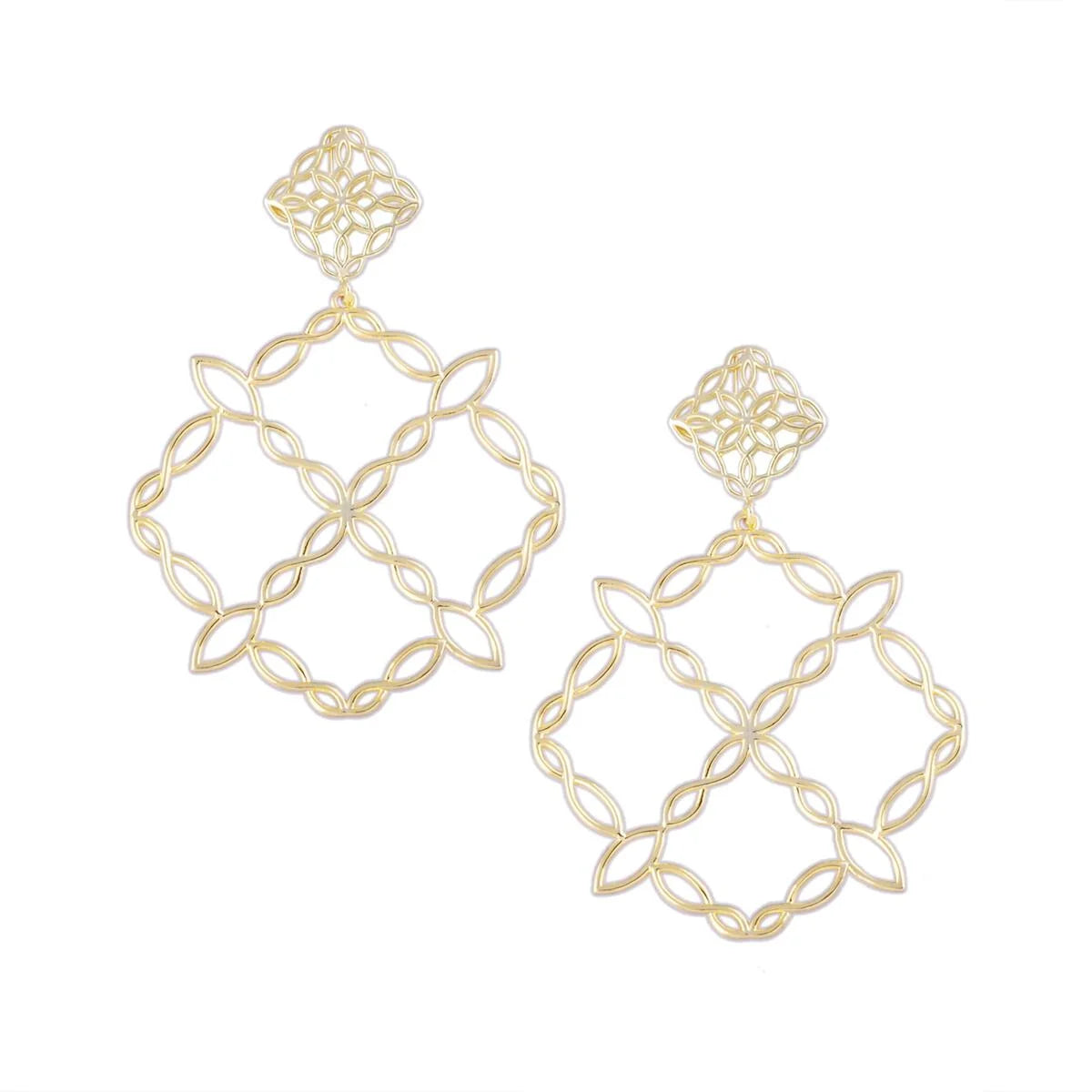 Natalie Wood Designs Bloom Statement Earrings Gold