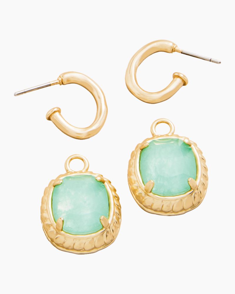 Spartina 449 Karina Oval Drop Hoop Earrings Sea Foam