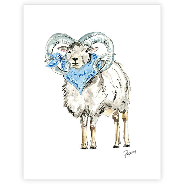 Rosanne Beck 11x14 Carolina Ram Hand Painted Art Print