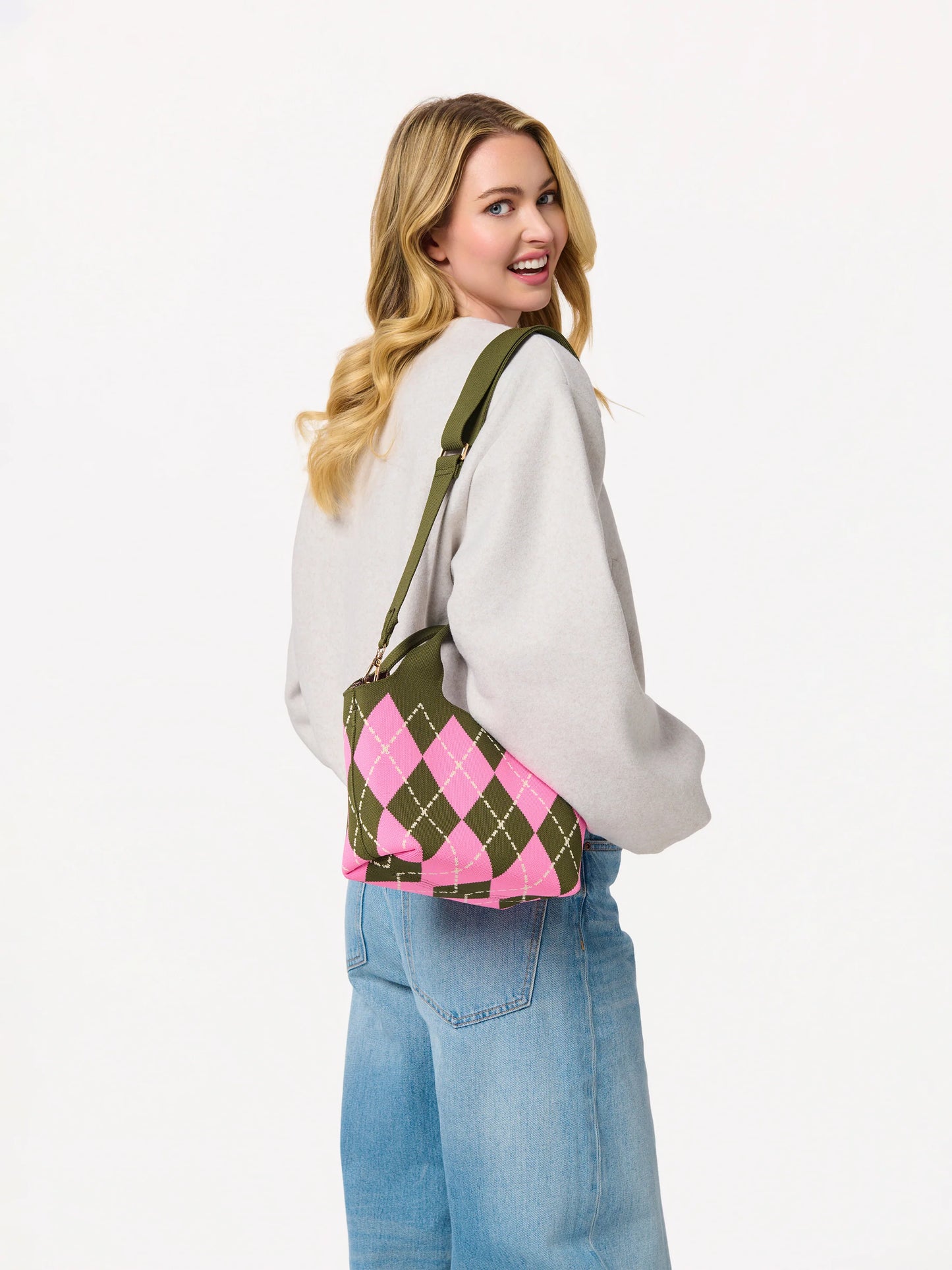 Shiraleah Robbie Argyle Mini Tote Pink