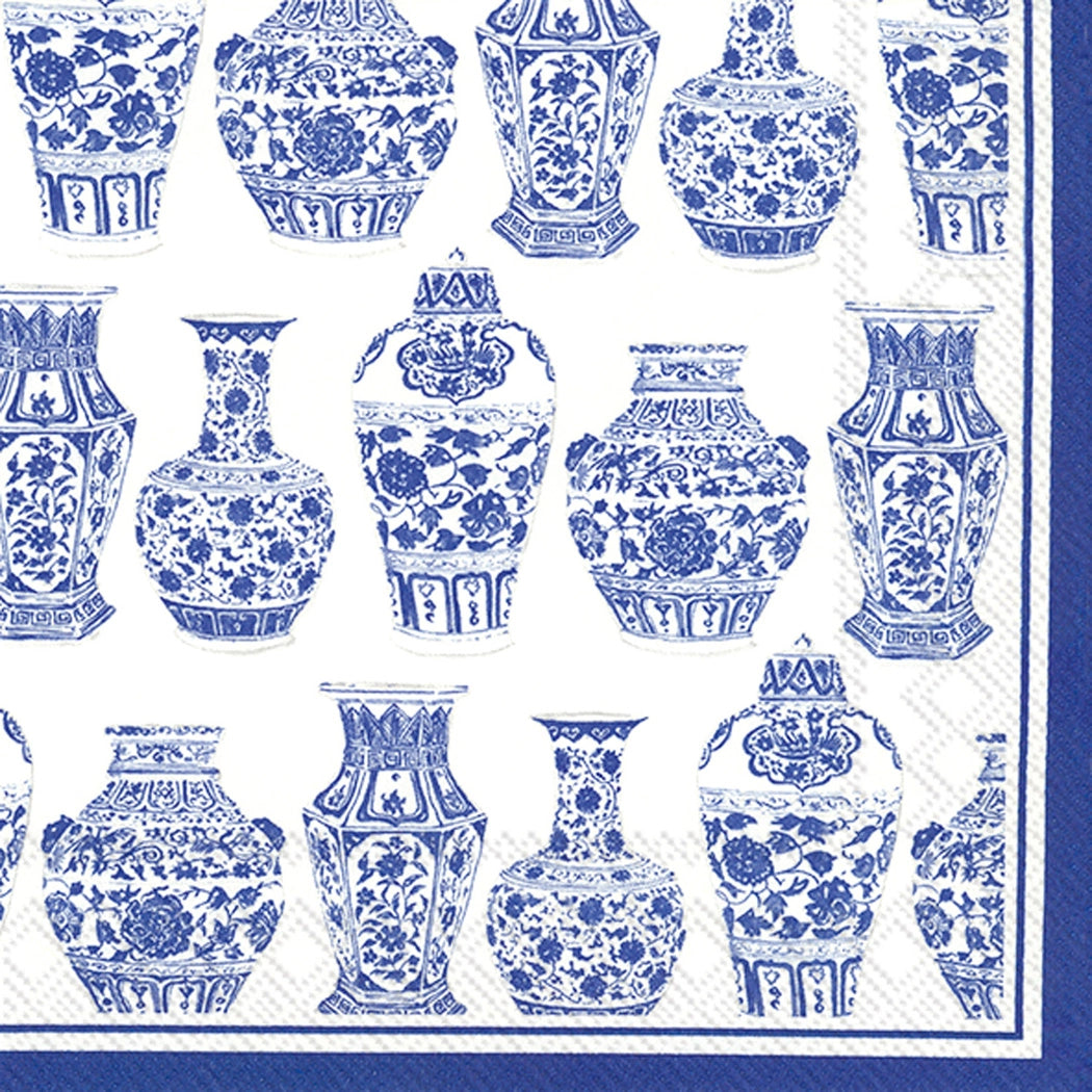 Boston International Cocktail Napkins Blue and White Urns