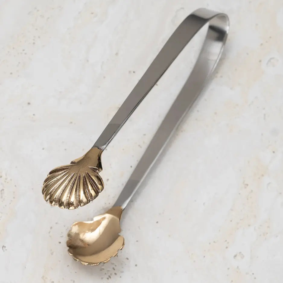 India Handicrafts 7" Shell Ice Tong