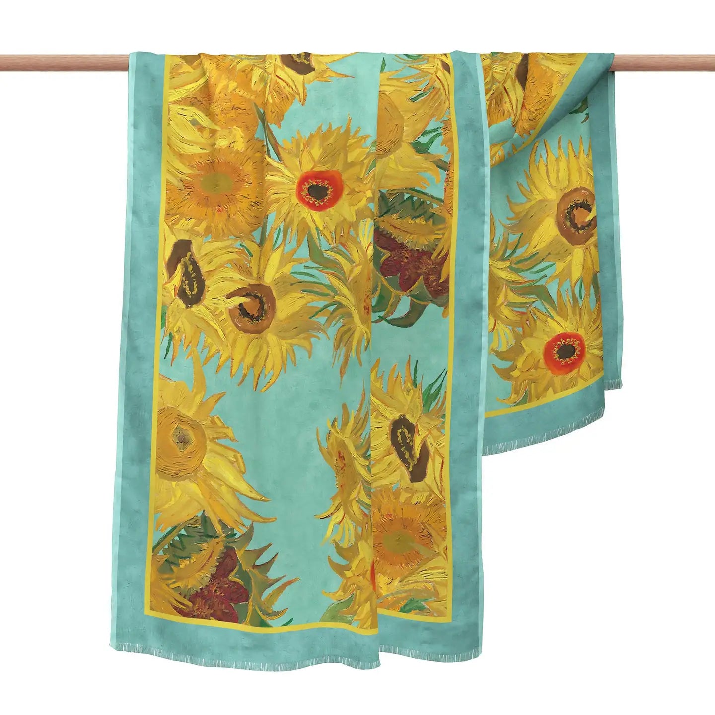 Rain Caper Fine Art Silk Blend Shawl Van Gogh Sunflowers