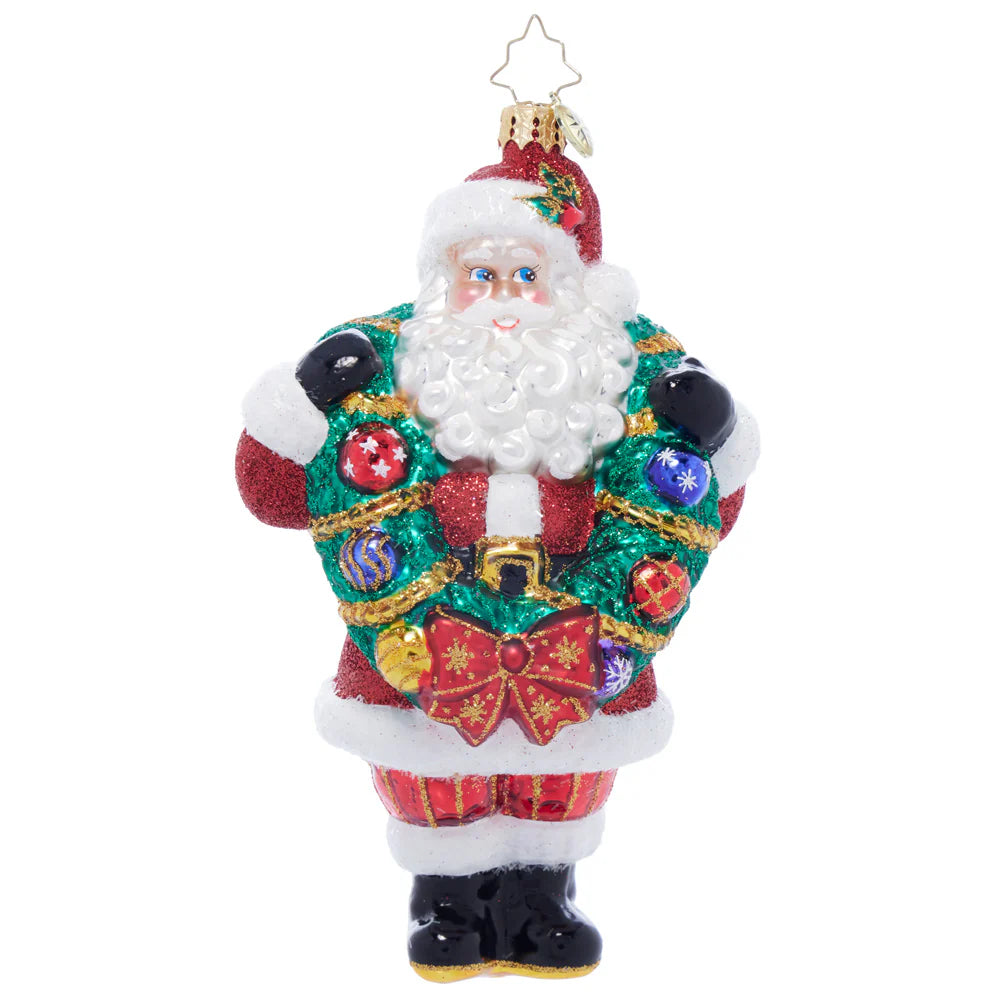 Christopher Radko Wreath Wrangler Claus Ornament