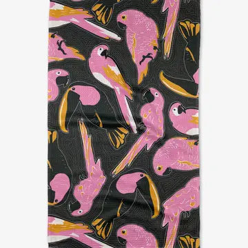 Geometry Bubblegum Birds Tea Towel