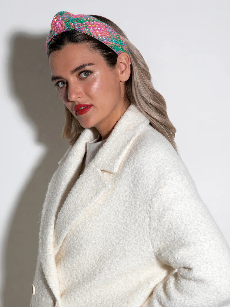 Shiraleah Boucle Knotted Headband in Pink