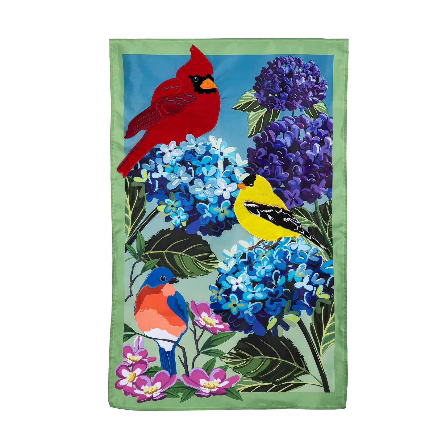 Evergreen Song Bird Applique House Flag