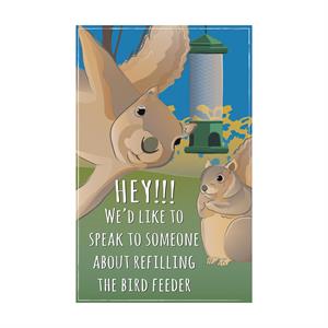 Evergreen Squirrel Feeder Applique Garden Flag