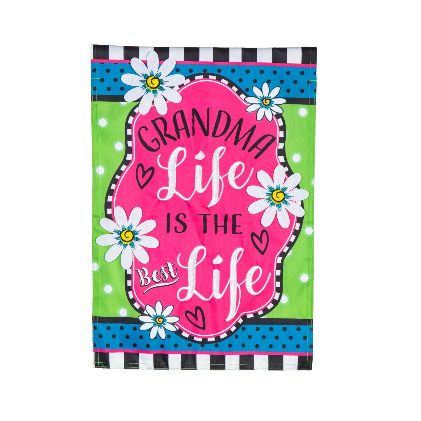 Evergreen Grandma Life Applique Garden Flag