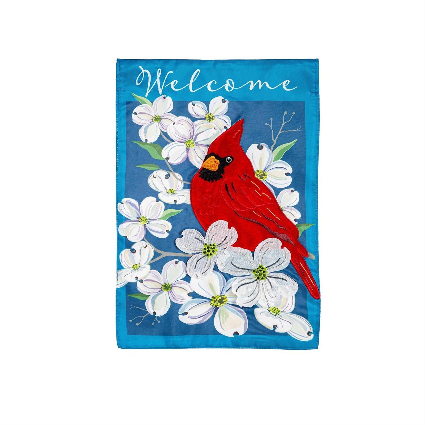 Evergreen Spring Dogwood Cardinal Applique Garden