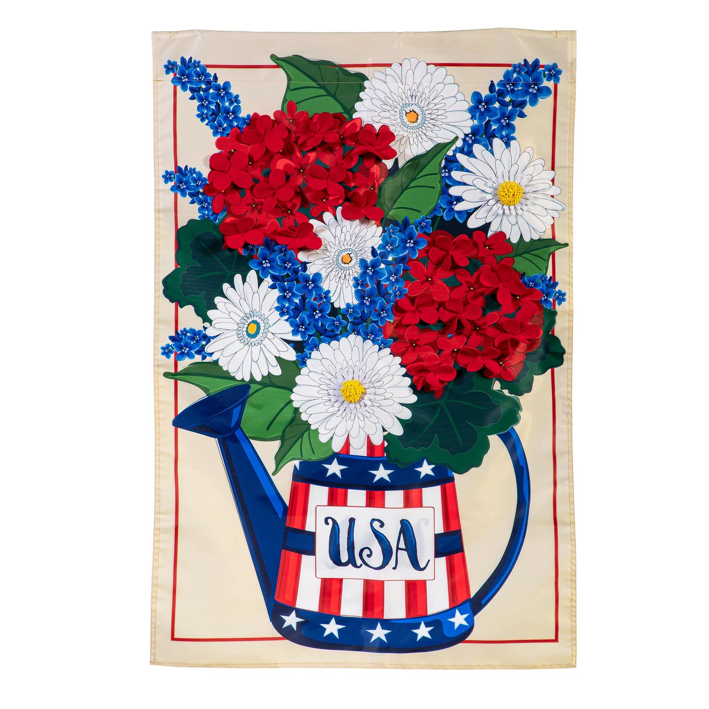 Evergreen USA Floral Watering Can Garden Flag
