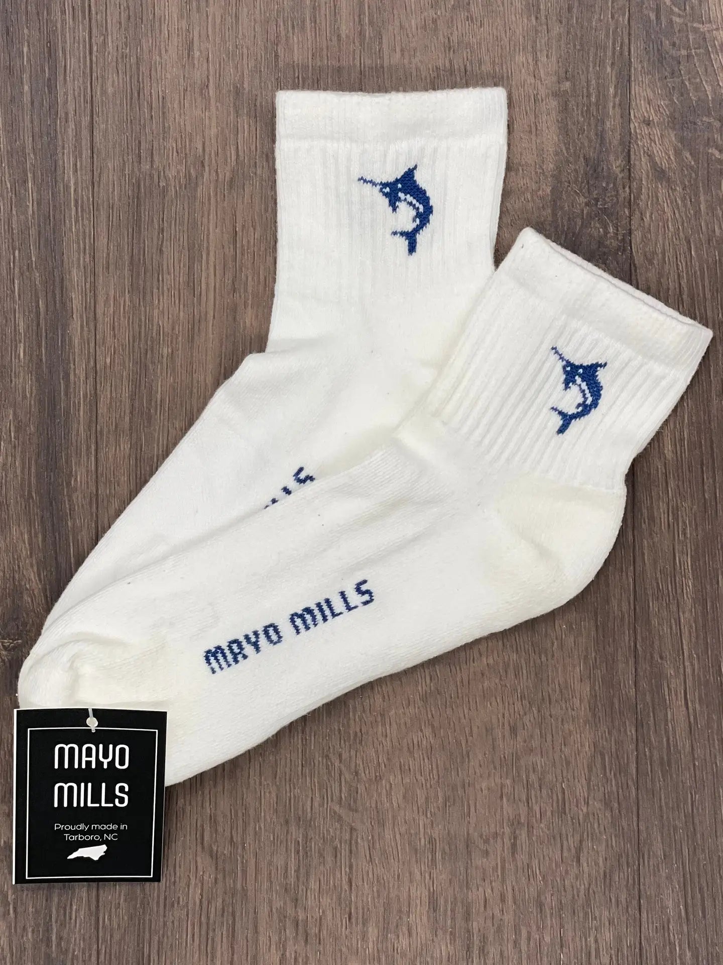 Mayo Mills Blue Marlin Quarter Crew Socks