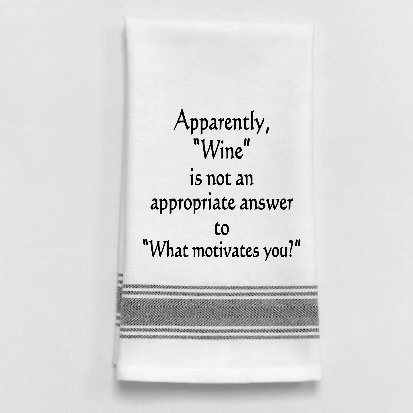 Wild Hare Designs Apparently "Wine" Tea Towel