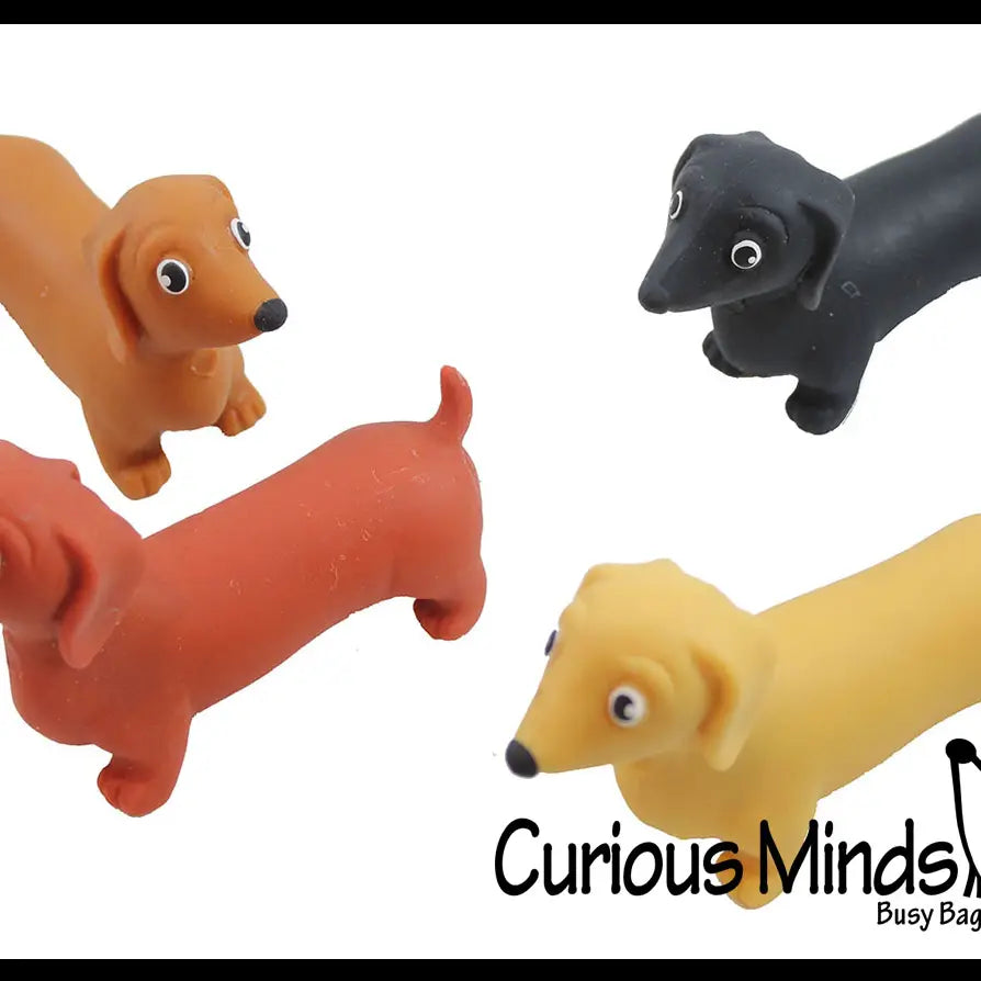 Curious Minds Toys Stretchy Weiner Dog Crushed Bead Sand Filled