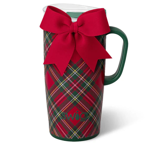 Swig Christmas Plaid 22 oz Travel Mug