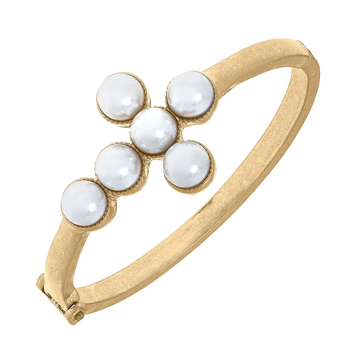 CANVAS Elisha Pearl Cross Hinge Bracelet