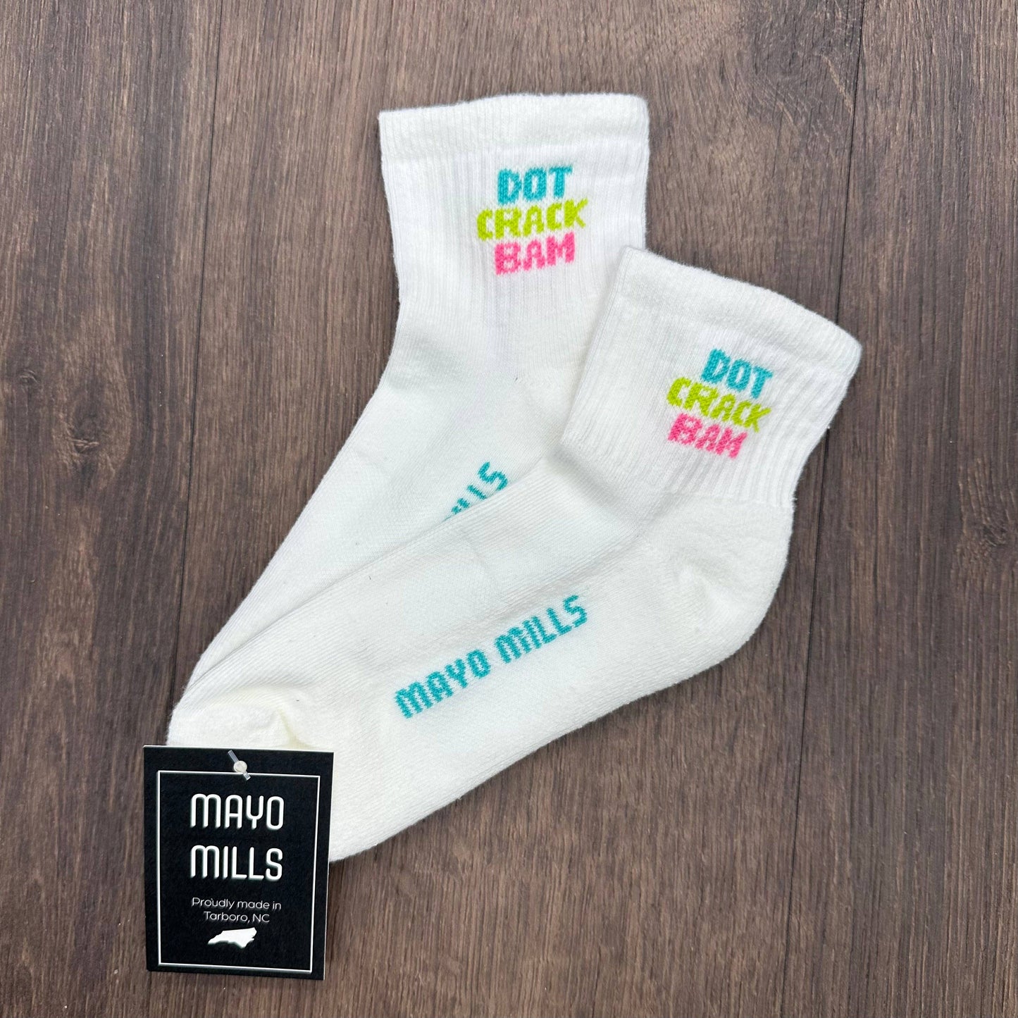 Mayo Mills Dot Crack Bam Quarter Crew Socks