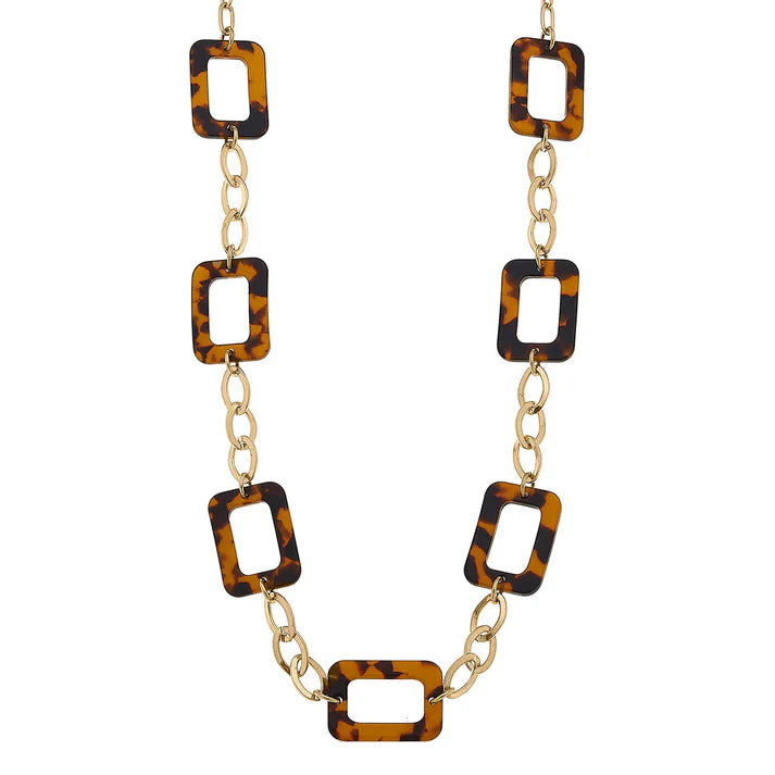 Canvas Josie Chain Link Statment Necklace in Tortoise