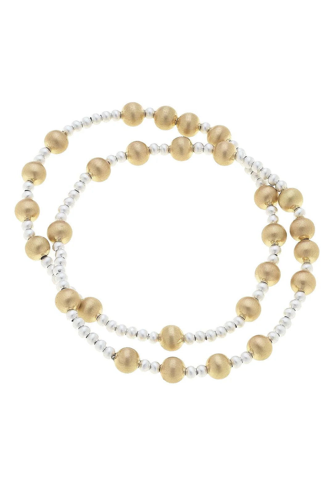 CANVAS Shelby Ball Bead Stretch Bracelets in Two-Tone (Set of 2)