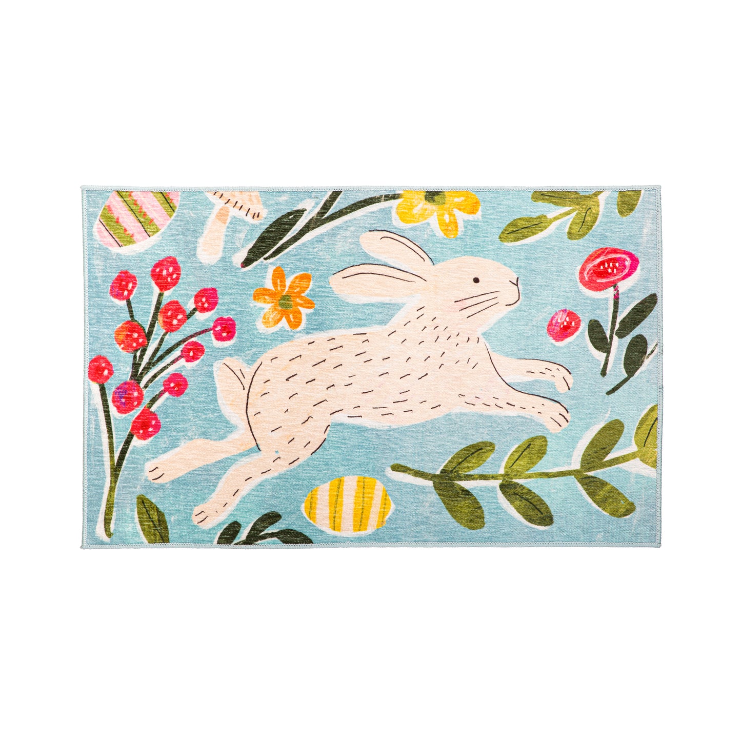Evergreen In Bloom Bunny Washable Indoor/Outdoor Mat