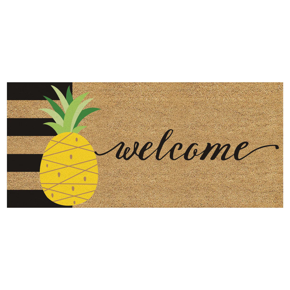 Evergreen Welcome Pineapple Flocked Coir Sassafras Switch Mat - gg's art frames gifts