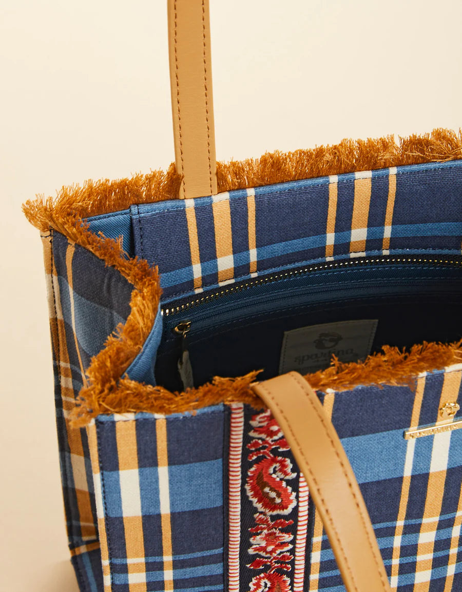 Spartina 449 Fringe Box Tote Kalalanta Navy