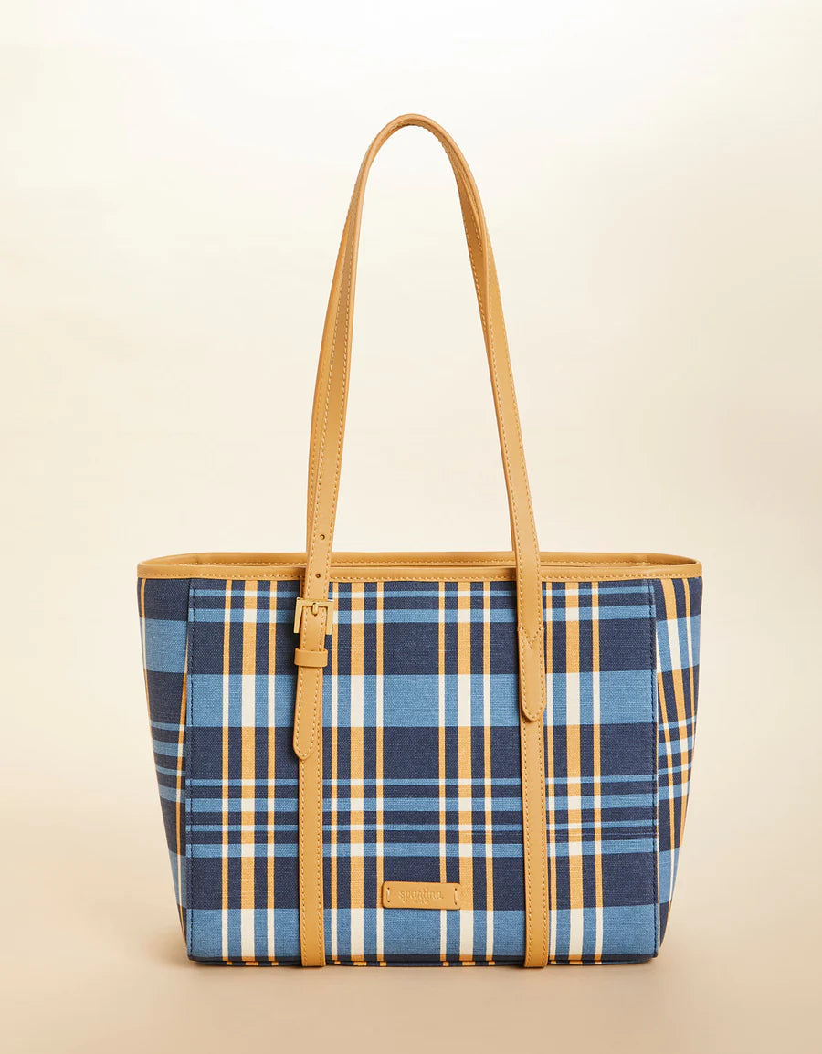 Spartina 449 Siera Tote Kalalanta Plaid Navy