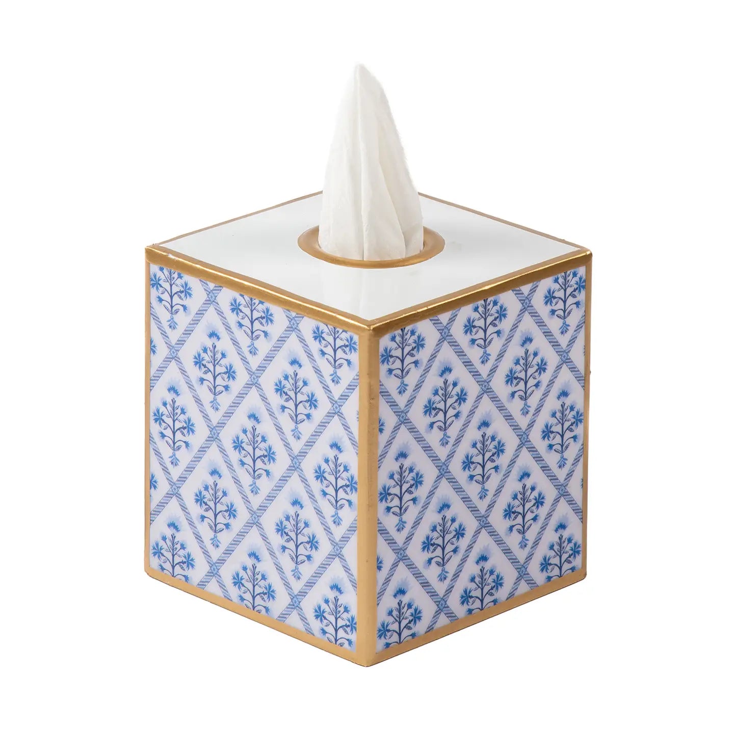 Jaye's Studio Marigold Lattice Enameled Tissue Box Cover - gg's art frames gifts