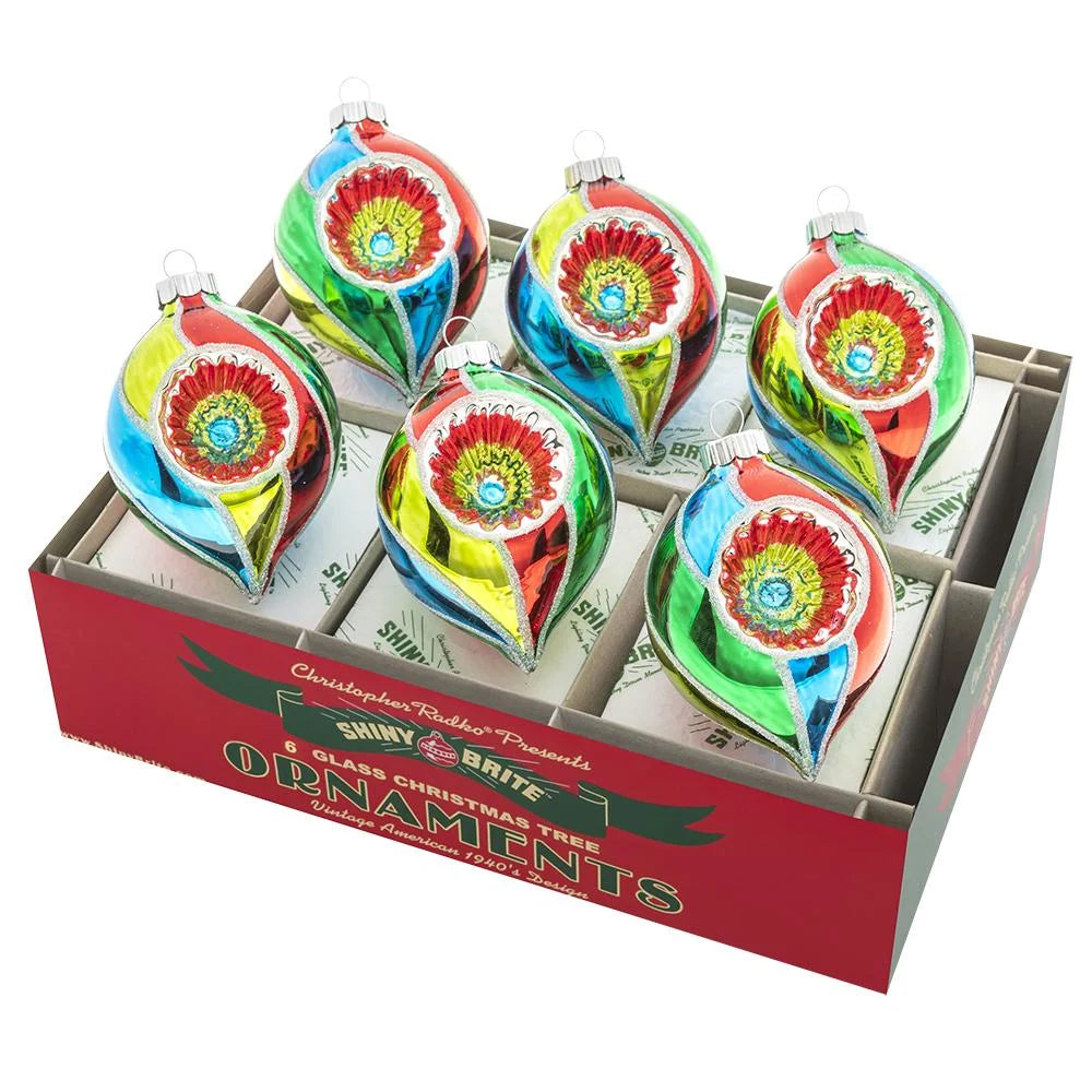Christopher Radko Holiday Splendor 6 Count 3.25" Decorated Reflector Tulips