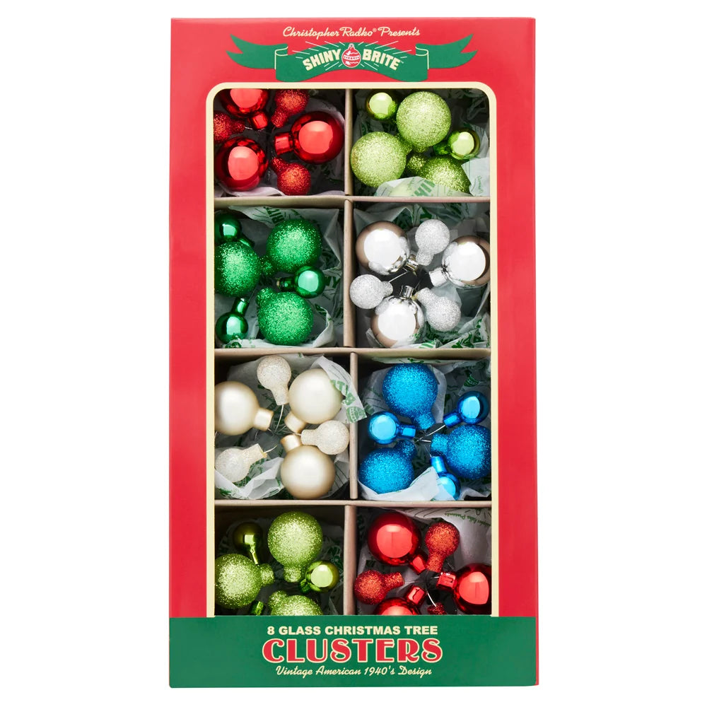 Christopher Radko Holiday Splendor 6 Piece 1" & .5" Clusters