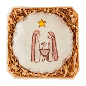 Mud Pie Nativity Stoneware Trinket Dish