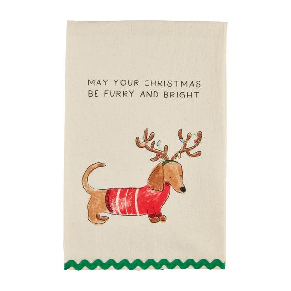 Mud Pie Dog Christmas Tea Towels
