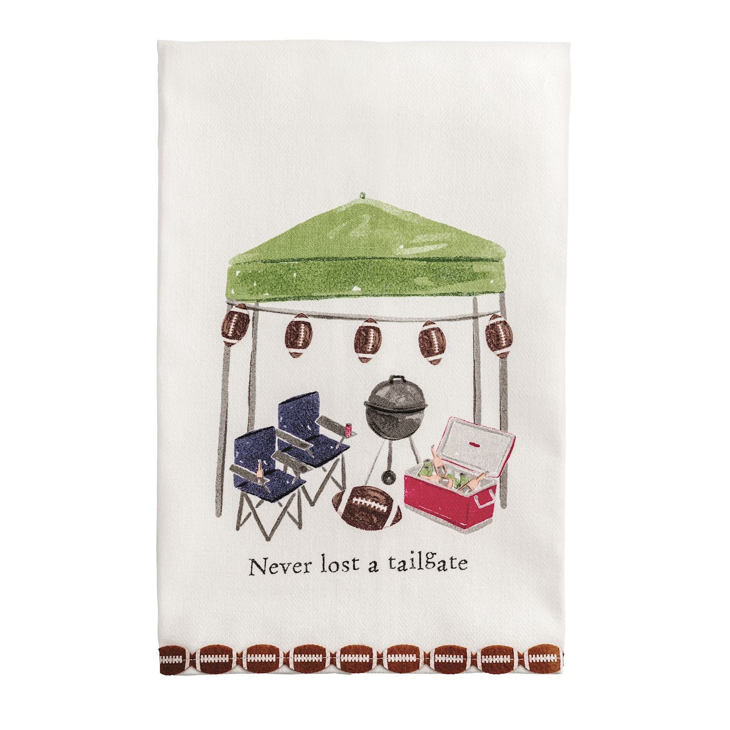 Mud Pie Never Lost a Tailgate Tea Towel