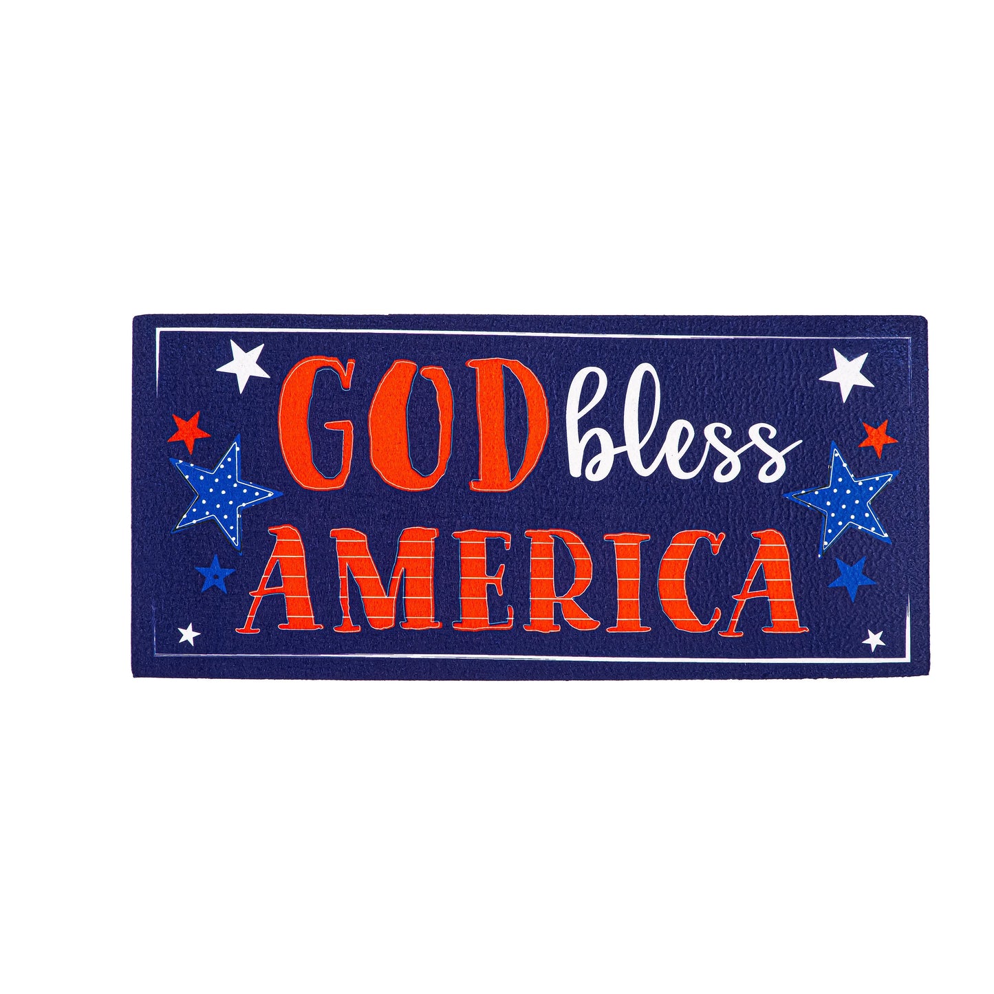Evergreen Patriotic God Bless America Sassafras Mat