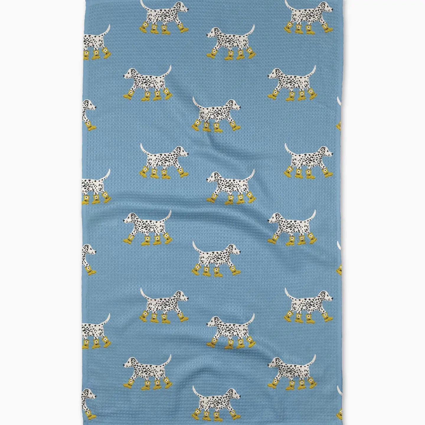 Geometry Dalmation in Boots Blue Tea Towel