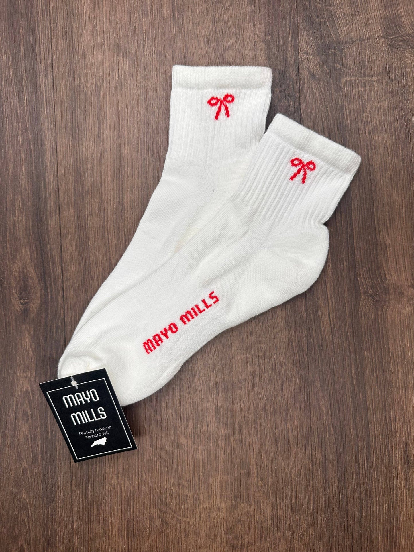 Mayo Mills Single Ribbon Quarter Crew Socks