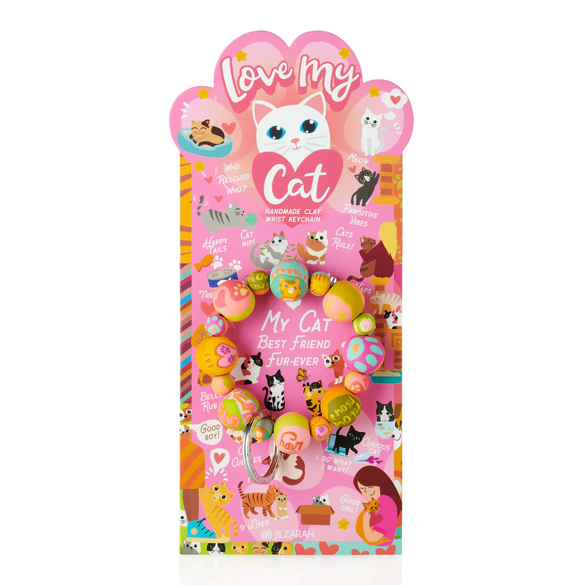 Jilzarah Love My Cat Keychain Wristlet