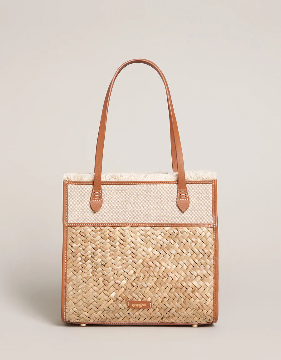 Spartina 449 Straw Pineapple Box Tote