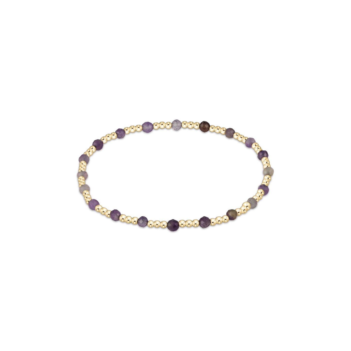 Enewton Extends Gemstone Gold Sincerity Pattern 3mm Bead Bracelet - Amethyst