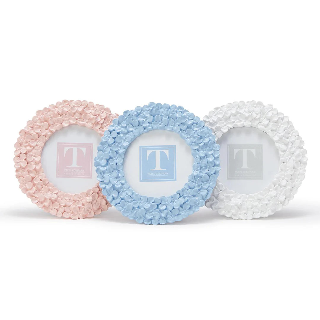 Two's Company Hydrangea Round Photo Frame