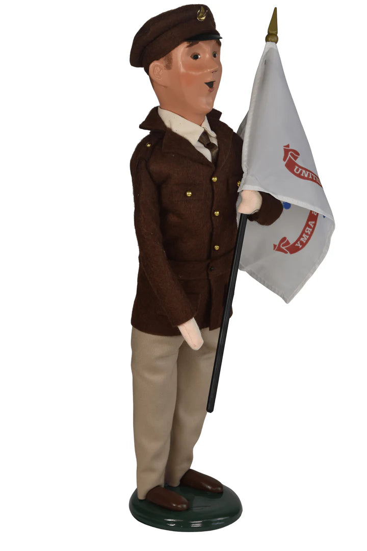 Byers' Choice Army Man with Flag