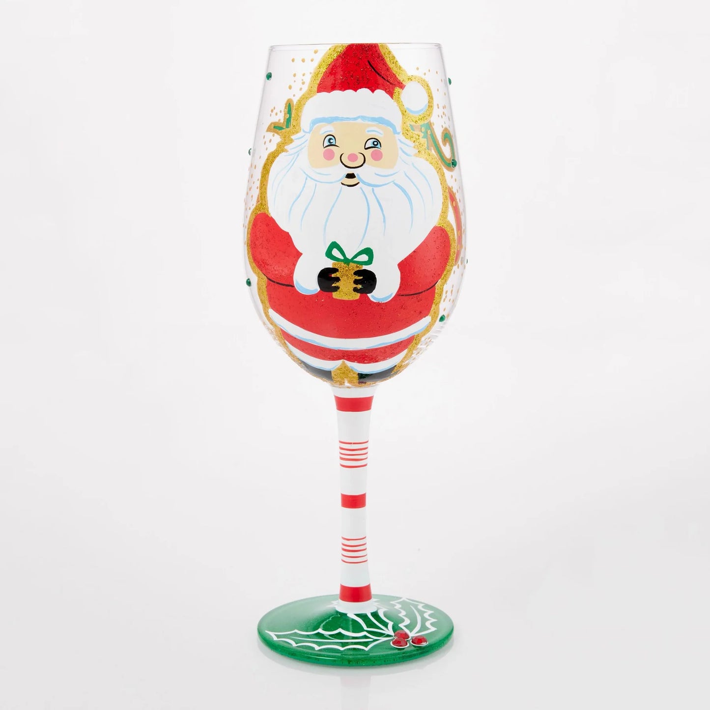 Lolita Merry Christmas "Here Comes Santa Claus" Wine Glass