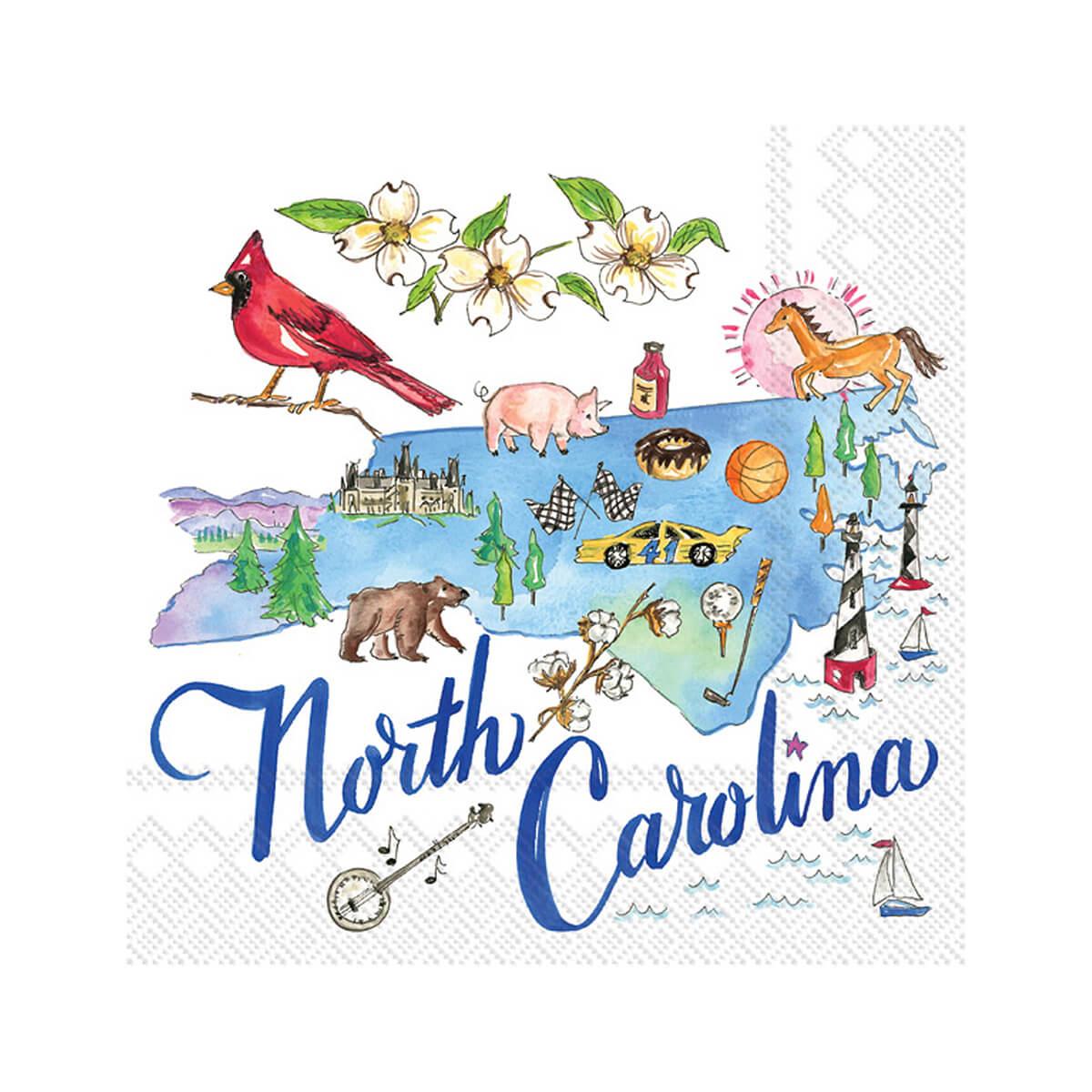 North Carolina State Cocktail Napkins