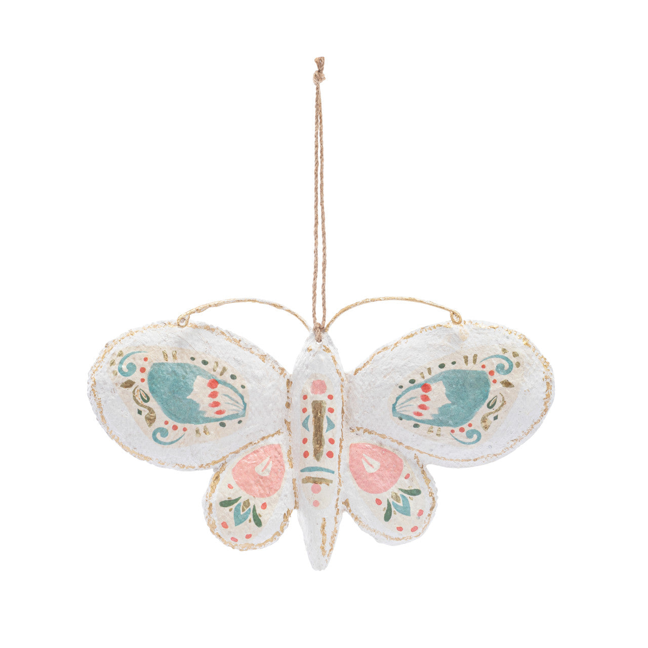 Demdaco Paper Mache Painted Butterfly Ornament