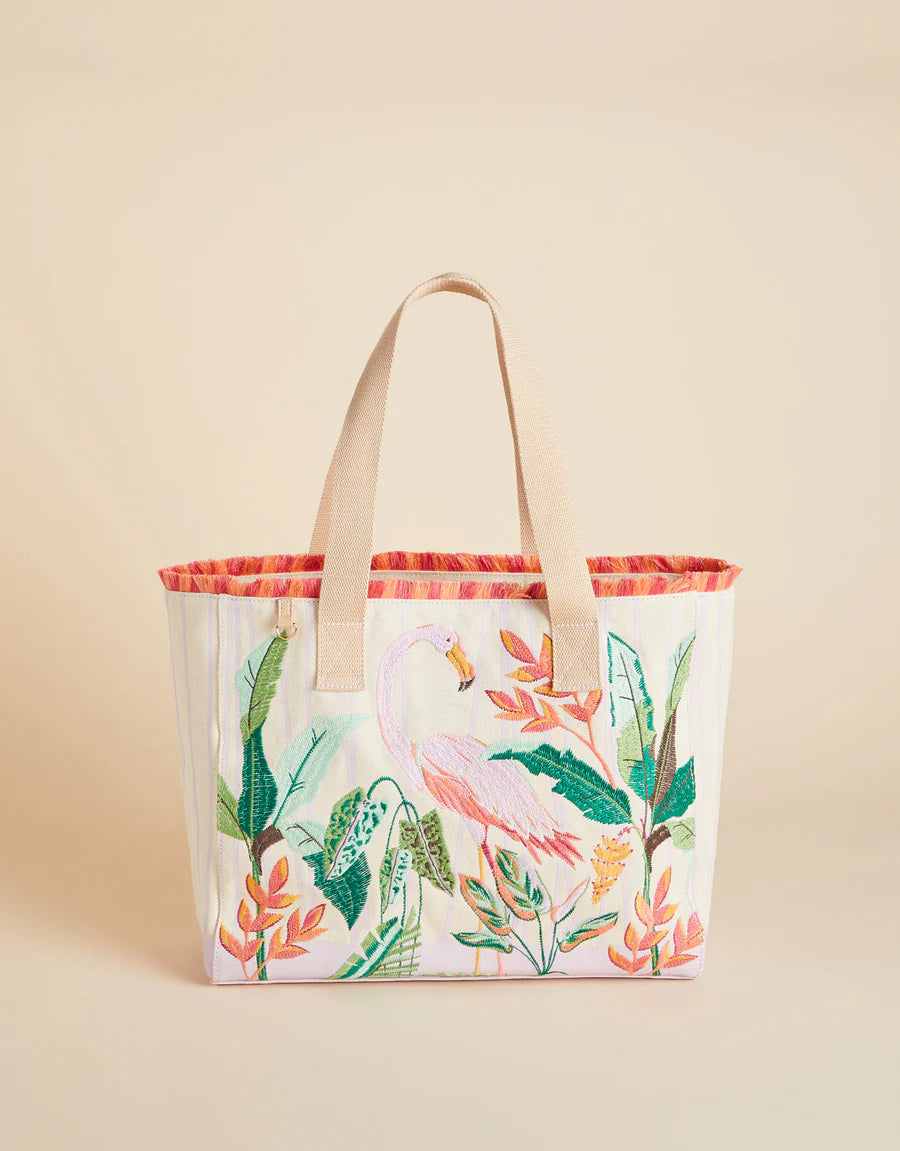 Spartina 449 Beach Tote Lilac Flamingo