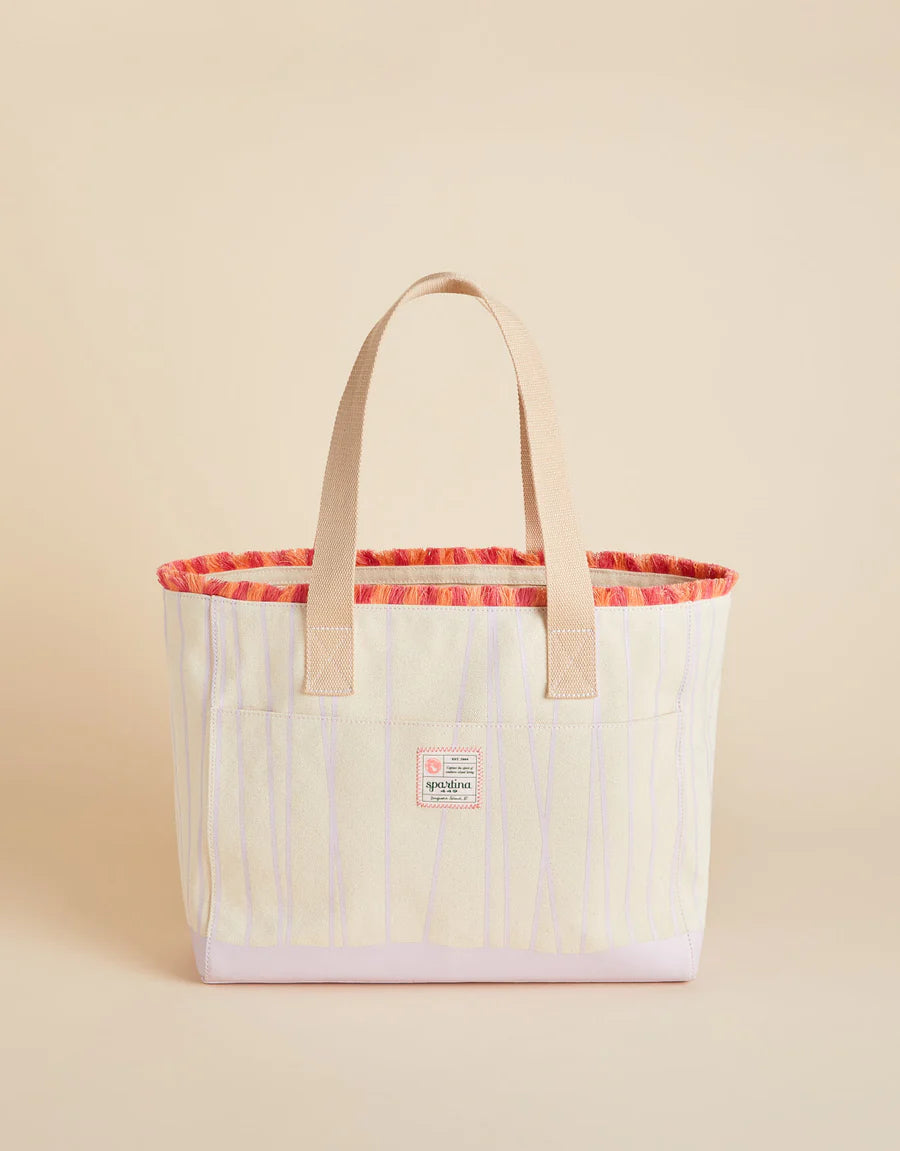 Spartina 449 Beach Tote Lilac Flamingo