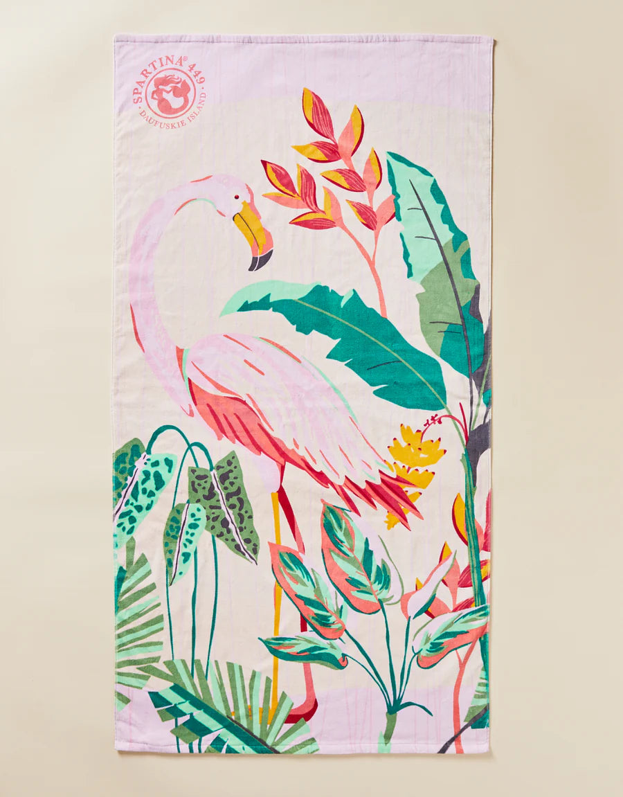 Spartina 449 Beach Towel Tropic Flamingo