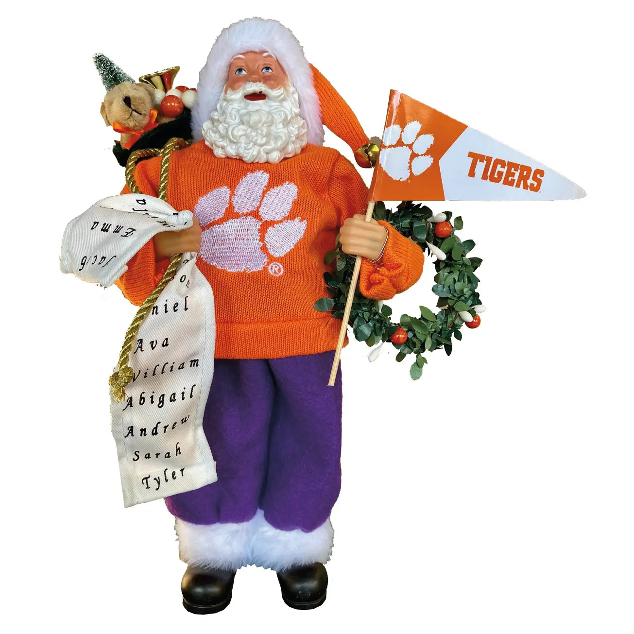 Santa's Workshop 12" Clemson Proud Santa