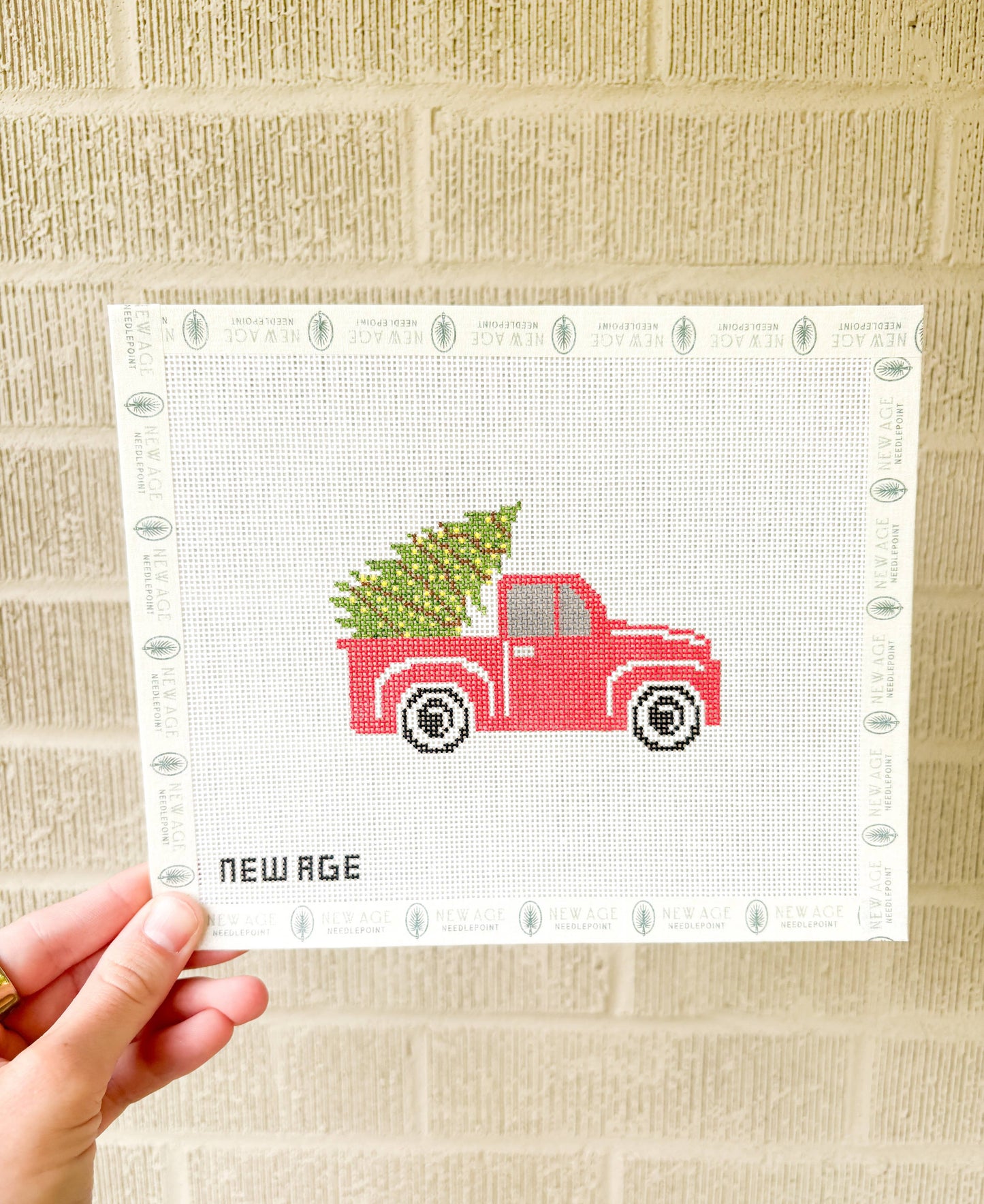 New Age Needlepoint Christmas Truck Canvas